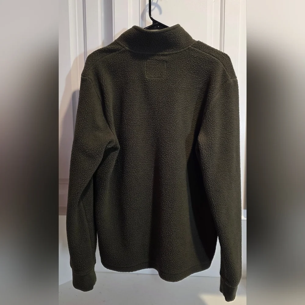 Sonoma Dark Green Quarter Zip Pullover Sweater Men’s Medium Fleece Casual Layer